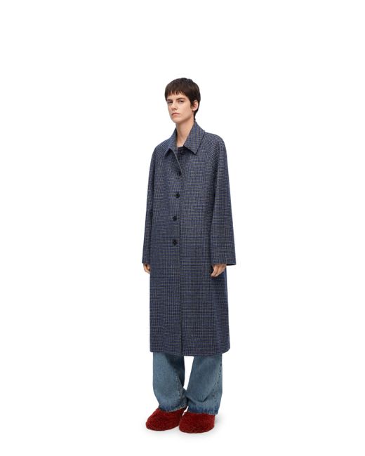 Loewe Blue Luxury Coat In Wool