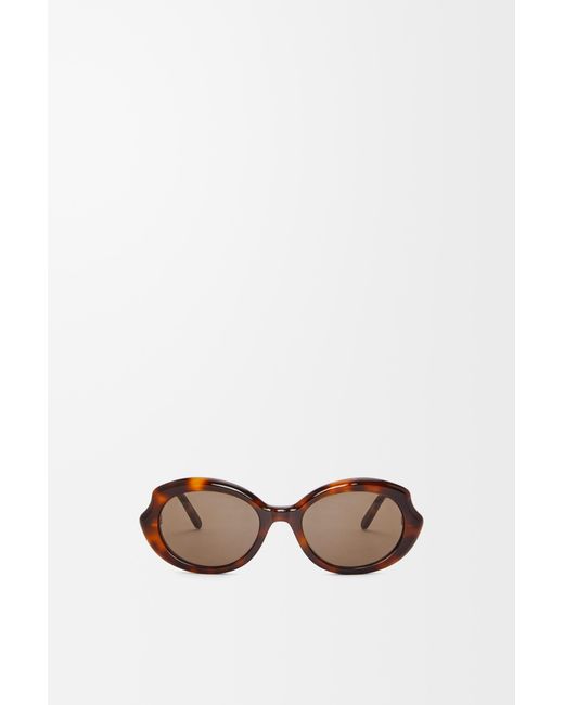 Loewe White Mini Oval Slim Sunglasses