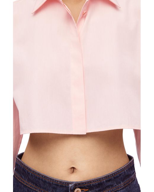 Loewe Blue Luxury Cropped Shirt In Cotton For