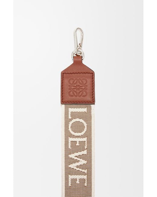 Loewe White Luxury Anagram Strap In Jacquard And Calfskin