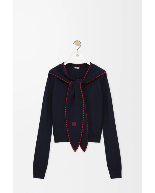 Loewe Blue Scarf Sweater