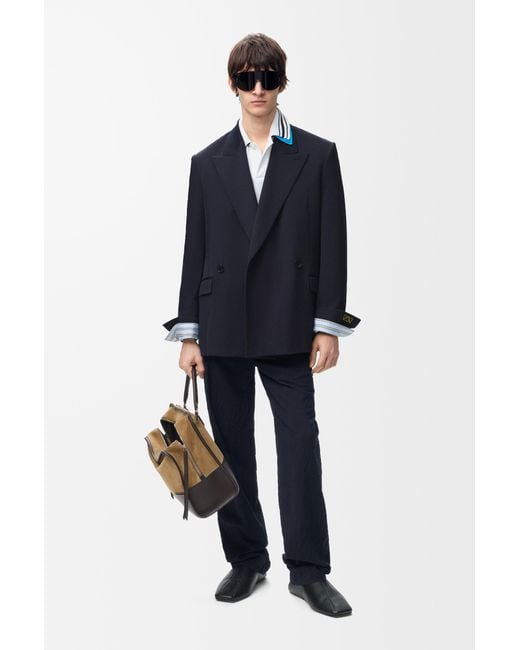 Loewe Blue Double-Breasted Jacket for men