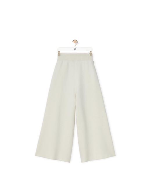 Loewe White Luxury Cropped Trousers In Cashmere
