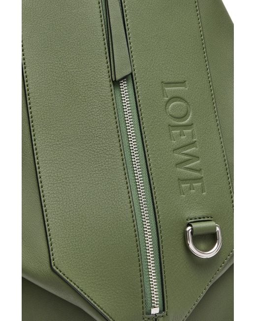 Loewe Green Luxury Small Convertible Backpack In Classic Calfskin for men