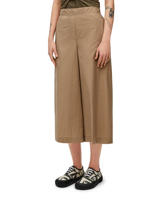 Loewe Natural Luxury Cropped Trousers In Cotton Blend