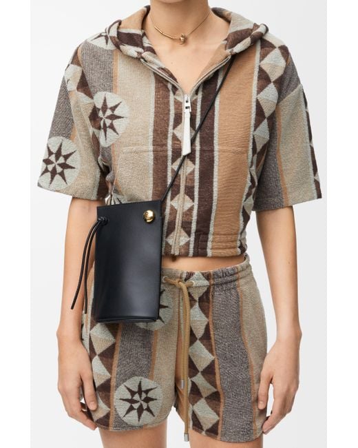 Loewe Luxury Pebble Dice Pocket In Classic Calfskin in Black