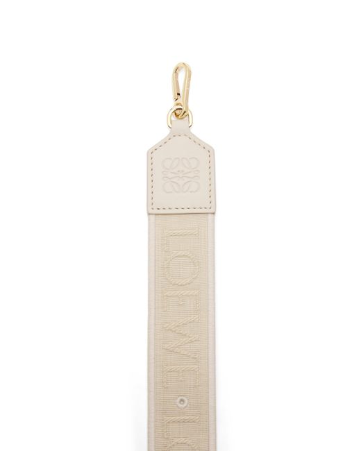 Loewe White Luxury Anagram Pin Strap In Jacquard And Classic Calfskin