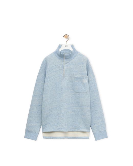Loewe Blue Luxury High Neck Sweatshirt In Cotton for men