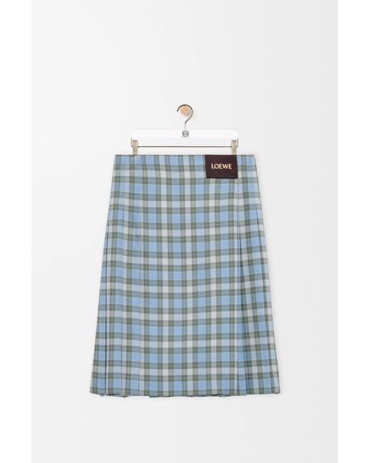 Loewe Blue Pleated Skirt