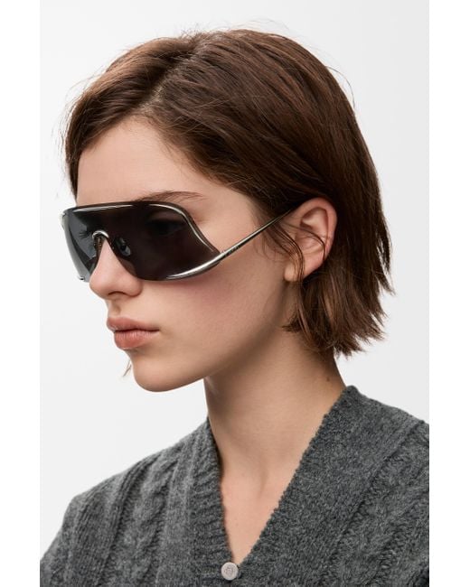 Loewe Gray Shield Mask Sunglasses For