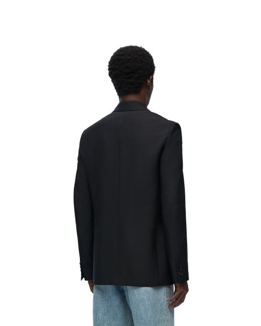 Loewe Black Luxury Double Breasted Jacket In Wool And Mohair for men