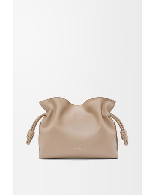 Loewe Natural Medium Flamenco Clutch In Nappa Calfskin