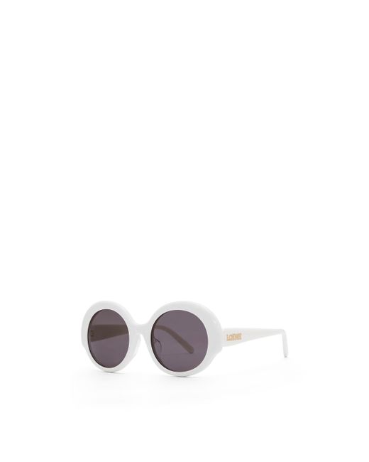 Loewe White Luxury Round Slim Sunglasses