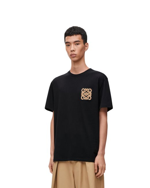 Loewe Black Luxury Relaxed Fit T-shirt In Cotton for men