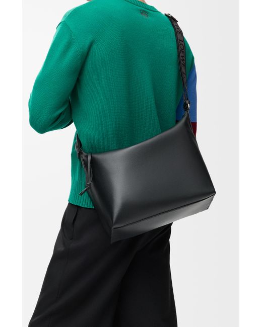 Loewe Black Leather Cubi Cross-Body Bag for men