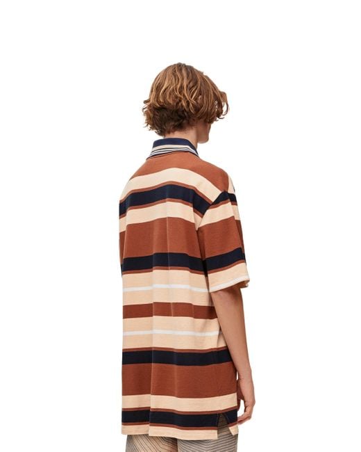 Loewe Multicolor Luxury Oversized Fit Polo In Cotton And Linen for men