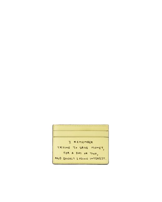Loewe Yellow Words Plain Cardholder In Classic Calfskin for men