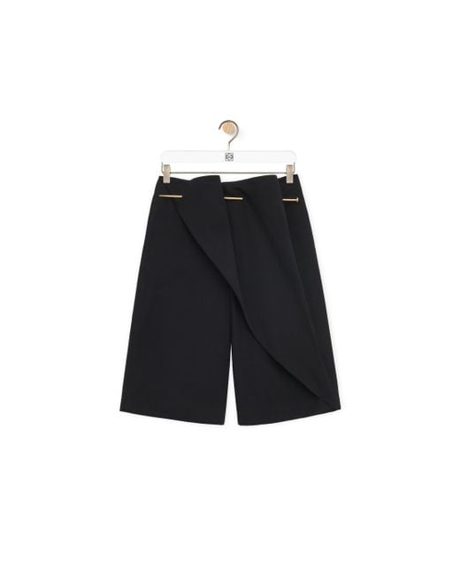 Loewe Black Luxury Pin Shorts In Cotton