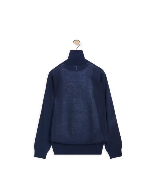 Loewe Blue Luxury Double Layer Sweater In Wool