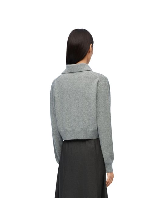 Loewe White Polo Sweater In Cashmere