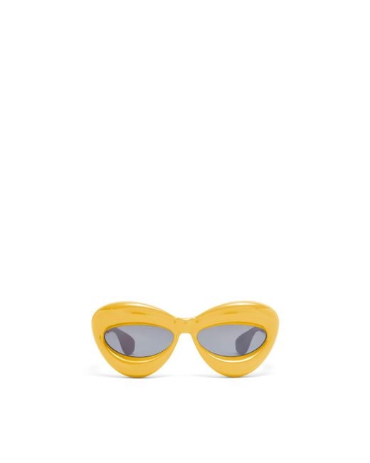 Loewe Yellow Inflated Cateye Sunglasses In Nylon