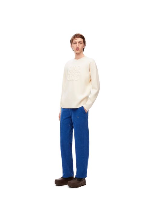 Loewe Blue Luxury Anagram Sweater In Wool For for men