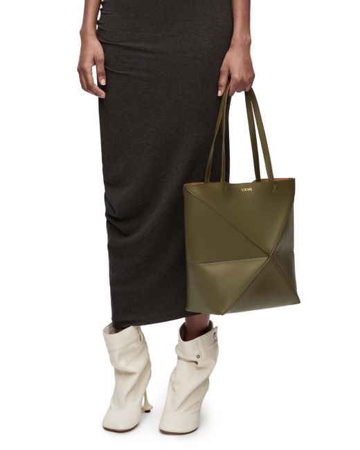 Loewe Green Women's Puzzle Fold Tote Bag One Size