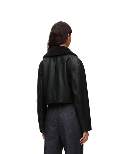 Loewe Black Luxury Cropped Jacket In Nappa Lambskin