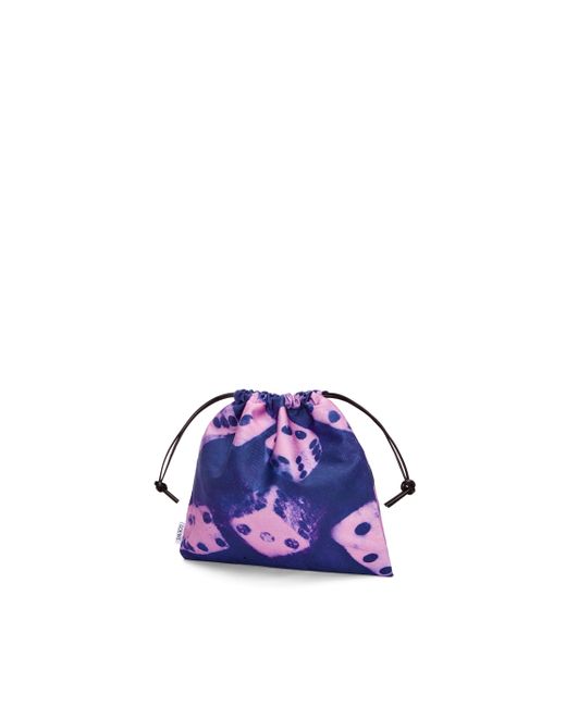 Loewe Purple Luxury Small Drawstring Pouch In Canvas