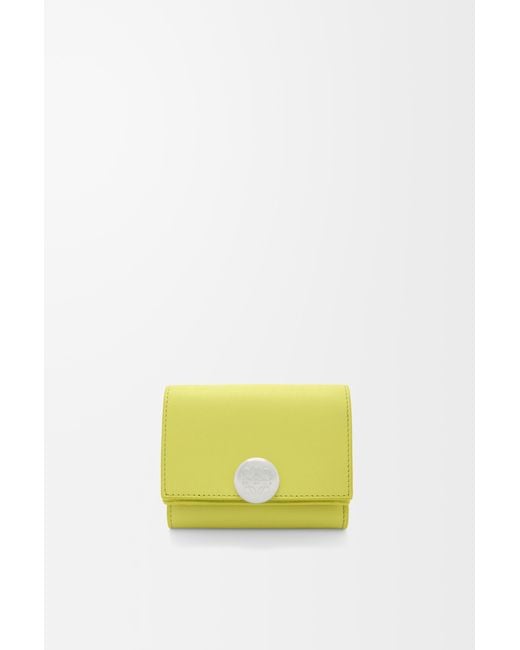Loewe Yellow Pebble Trifold Wallet
