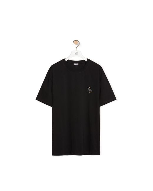 Loewe Black Relaxed Fit T-shirt In Cotton for men