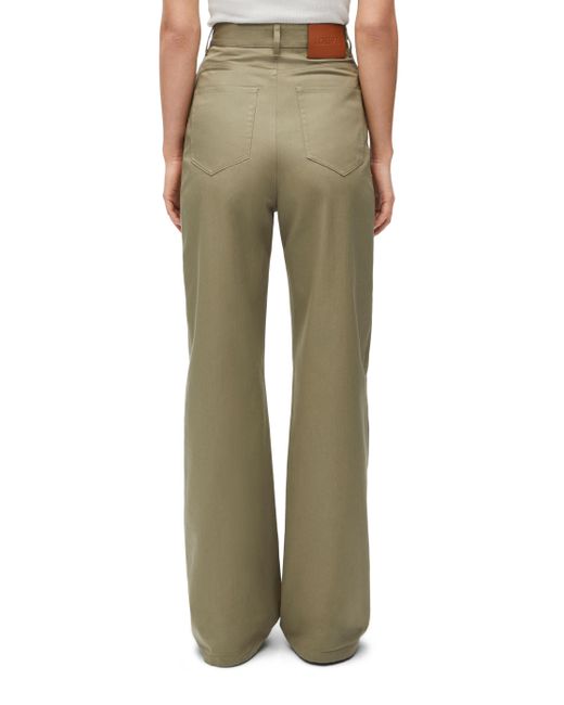 Loewe Red High Waisted Trousers In Cotton