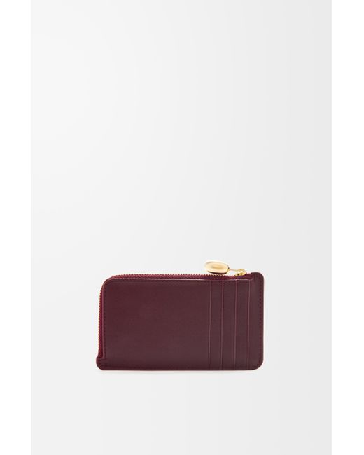 Tarjetero-Monedero Pebble En Piel Napa De Cuero Mujer Loewe de color Purple