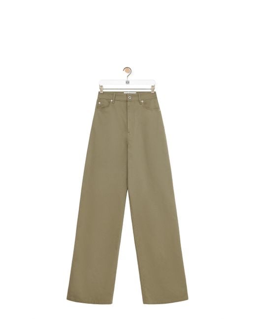 Loewe Red High Waisted Trousers In Cotton