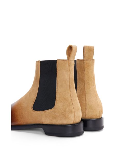 Loewe White Campo Chelsea Boot In Suede Calfskin for men