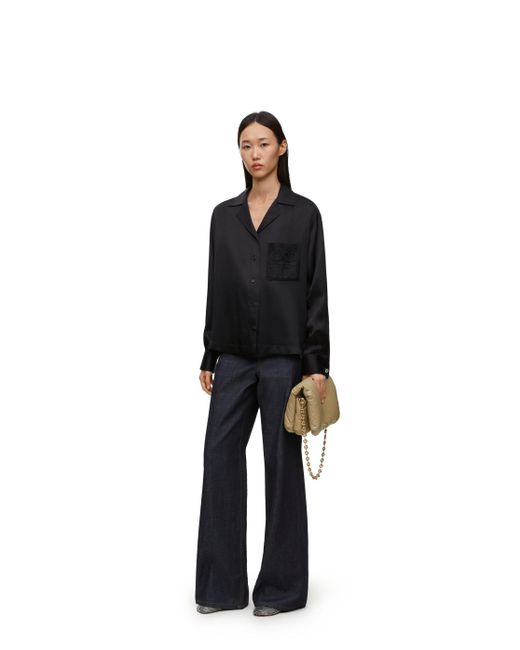 Loewe Black Luxury Pyjama Blouse In Silk