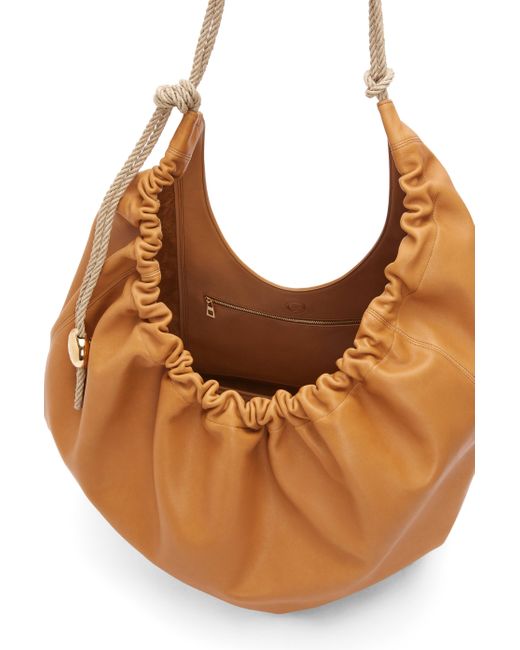 Loewe Orange Xl Squeeze Bag In Natural Calfskin