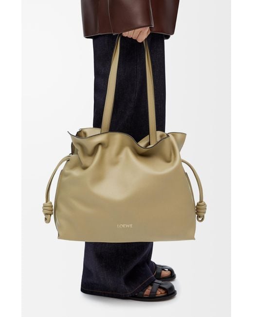 Loewe Natural Large Flamenco Clutch In Nappa Calfskin