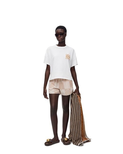 Loewe White Boxy Fit T-shirt In Cotton