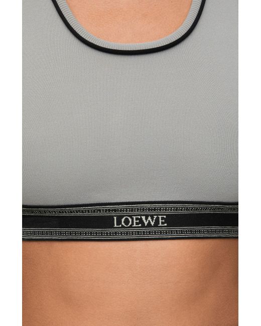 Loewe White Cropped Tank Top In Viscose Blend