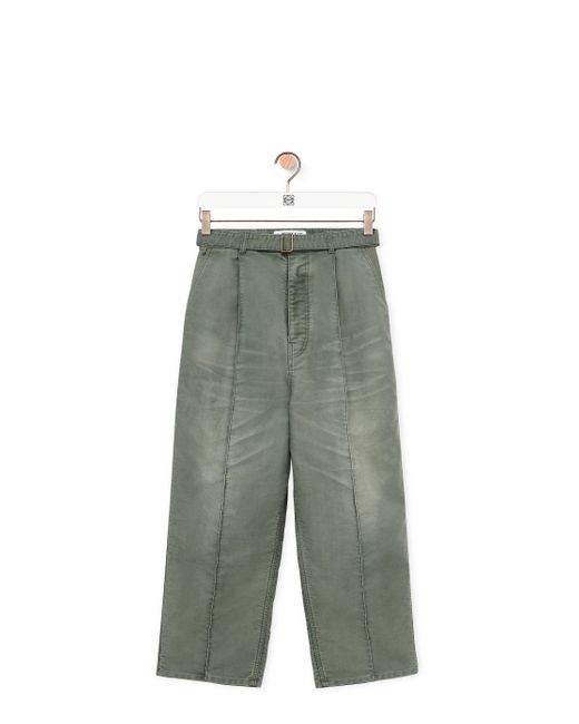 Loewe Green Low Crotch Trousers In Denim for men