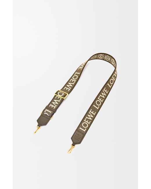 Loewe Green Luxury Anagram Strap In Jacquard And Calfskin