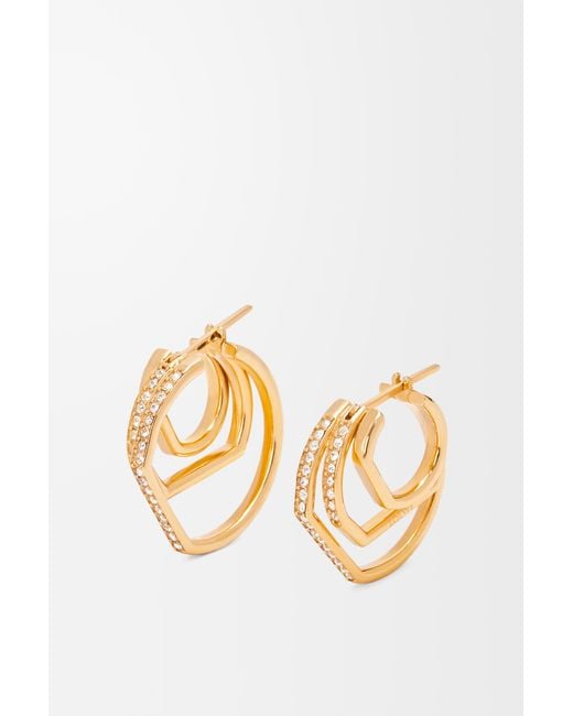 Loewe Metallic Stacked Hoop Earrings
