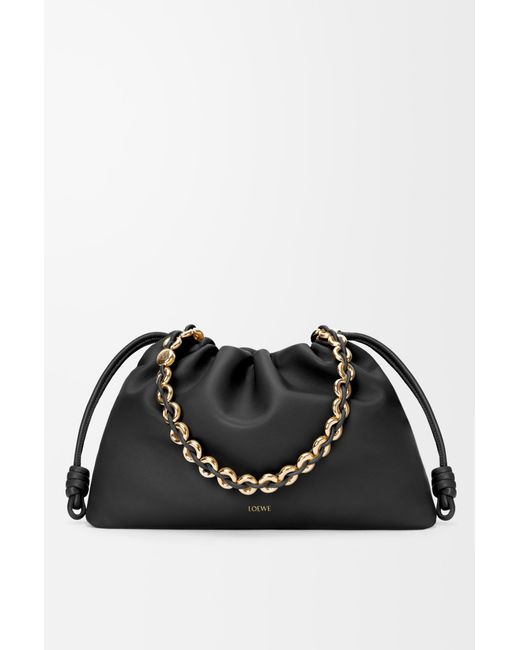 Loewe Black Luxury Large Flamenco Purse In Mellow Nappa Lambskin