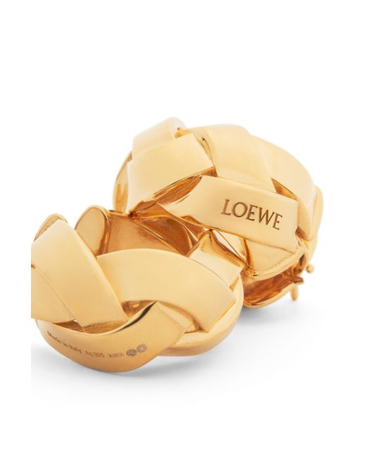 Loewe Luxury Nest Hoop Earrings In Sterling Silver in Natural | Lyst