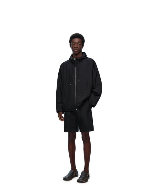 Loewe Black Luxury Shorts In Technical Silk for men
