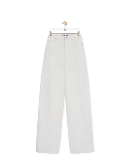 Loewe White High Waisted Jeans In Denim