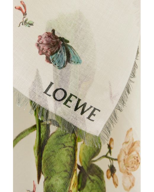 Loewe Green Luxury Shawl In Cashmere And Silk