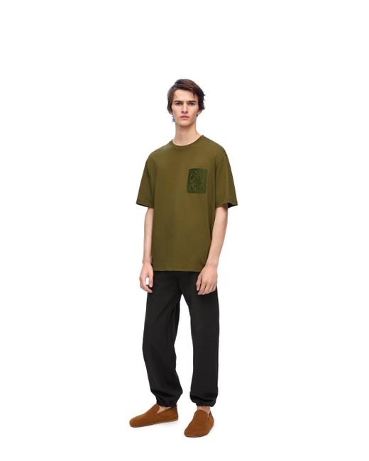 Loewe Green Luxury Relaxed Fit T-shirt In Cotton for men