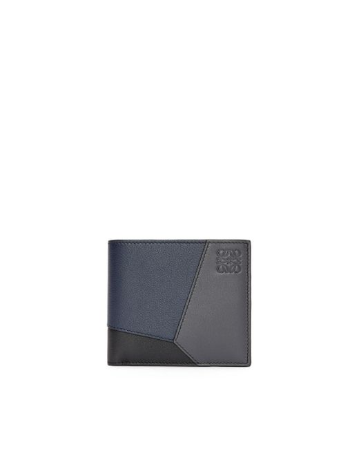 Loewe White Puzzle Bifold Coin Wallet In Classic Calfskin for men